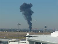Plume of smoke at the airport - Sydney Airport (NSW, Australia)