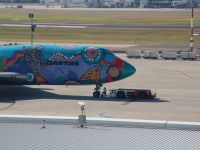 Airport truck used to tow planes away from the terminals - Sydney Airport (NSW, Australia)