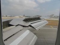 Air brakes at touchdown - Over LA (California, USA)