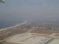 Western end of LAX, Dockweiler State Beach - Over LA (California, USA)