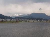 Estes Park over Estes Lake, with Rockies in the background - Estes Park (Colorado, USA)