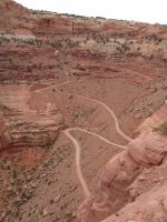 Zig-zag road down Shafer Canyon - Canyonlands National Park (Utah, USA)
