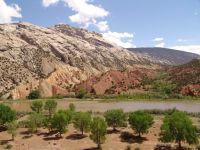 Eroded tilted geology by the Green River - Dinosaur National Monument Drive (Utah, USA)