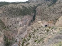 Tunnels on the road to Yellowstone - Route 14 west (Wyoming, USA)