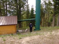 Dad examining the tower - Grand Teton National Park (Wyoming, USA)