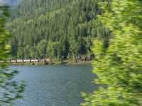 Train by the lake - Trans-Canada 1 west (British Columbia, Canada)