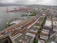Train and ship yards - Harbour Centre Tower (British Columbia, Canada)