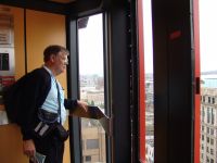 Dad in the elevator - Harbour Centre Tower (British Columbia, Canada)