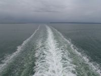 Wake of the ferry - Ferry from Vancouver to Vancouver Island (British Columbia, Canada)