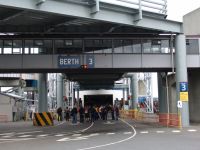 Ferry about to be unloaded - Nanaimo ferry terminal (British Columbia, Canada)