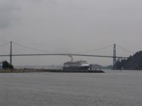 Zandaam departing Vancouver under the Lions Gate Bridge - North Vancouver (British Columbia, Canada)
