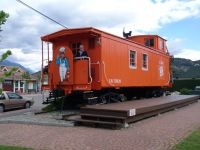 Dad on a caboose at Lytton - Lytton (British Columbia, Canada)