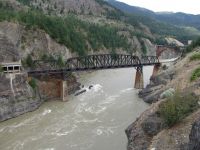 Double bridges on the Fraser River - Fraser River near Cisco (British Columbia, Canada)