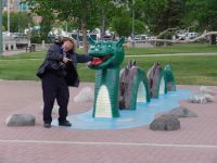 Dad getting eaten by a lake monster - Kelowna (British Columbia, Canada)