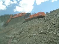 Widening of the highway near Penticton - Route 97 south (British Columbia, Canada)