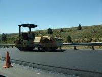 Steam roller - Route 97 south near Liberty (Washington, USA)
