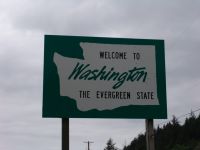 Welcome to Washington sign - Route 101 north (Washington, USA)