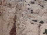 Dad on the edge of a shear cliff - Bighorn Canyon National Recreation Area (Montana, USA)
