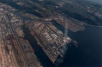 Seattle docks - Over Seattle (Washington, USA)