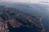 West Seattle and Puget Sound - Over Seattle (Washington, USA)